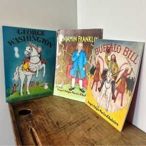 Buffalo Bill Franklin Washington by Ingri & Edgar Parin d’Aulaire Set of 3 Large